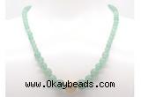 GMN7312 green aventurine graduated beaded necklace & bracelet set