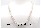 GMN7321 white crazy lace agate graduated beaded necklace & bracelet set