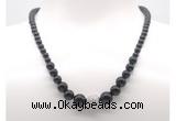 GMN7323 black onyx graduated beaded necklace & bracelet set