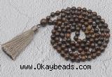 GMN734 Hand-knotted 8mm, 10mm bronzite 108 beads mala necklaces with tassel