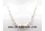 GMN7340 white howlite graduated beaded necklace & bracelet set