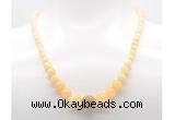 GMN7341 honey jade graduated beaded necklace & bracelet set