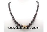 GMN7350 brecciated jasper graduated beaded necklace & bracelet set