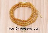 GMN7409 4mm faceted round tiny yellow jade beaded necklace with constellation charm