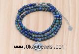 GMN7416 4mm faceted round tiny chrysocolla beaded necklace with constellation charm