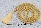 GMN744 Hand-knotted 8mm, 10mm golden tiger eye 108 beads mala necklaces with tassel