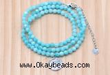 GMN7469 4mm faceted round amazonite beaded necklace with constellation charm