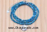 GMN7470 4mm faceted round apatite beaded necklace with constellation charm