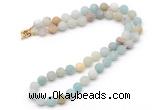 GMN7601 18 - 36 inches 8mm, 10mm matte amazonite beaded necklaces