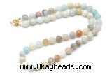 GMN7703 18 - 36 inches 8mm, 10mm round amazonite beaded necklaces