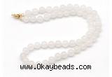 GMN7707 18 - 36 inches 8mm, 10mm round white jade beaded necklaces