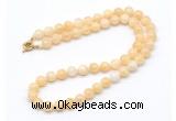 GMN7708 18 - 36 inches 8mm, 10mm round honey jade beaded necklaces