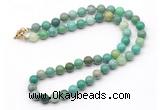 GMN7756 18 - 36 inches 8mm, 10mm round grass agate beaded necklaces