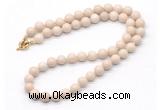 GMN7770 18 - 36 inches 8mm, 10mm round white fossil jasper beaded necklaces