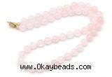 GMN7792 18 - 36 inches 8mm, 10mm round rose quartz beaded necklaces