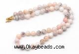 GMN7830 18 - 36 inches 8mm, 10mm round natural pink opal beaded necklaces