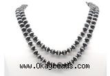 GMN8001 18 - 36 inches 8mm, 10mm black Tibetan agate 54, 108 beads mala necklaces