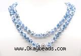 GMN8002 18 - 36 inches 8mm, 10mm blue Tibetan agate 54, 108 beads mala necklaces