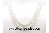 GMN8004 18 - 36 inches 8mm, 10mm sea blue banded agate 54, 108 beads mala necklaces