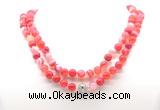 GMN8006 18 - 36 inches 8mm, 10mm red banded agate 54, 108 beads mala necklaces