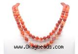 GMN8007 18 - 36 inches 8mm, 10mm red banded agate 54, 108 beads mala necklaces