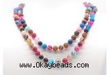 GMN8009 18 - 36 inches 8mm, 10mm colorful banded agate 54, 108 beads mala necklaces