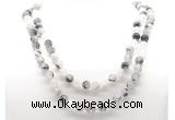 GMN8020 18 - 36 inches 8mm, 10mm black rutilated quartz 54, 108 beads mala necklaces