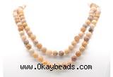 GMN8032 18 - 36 inches 8mm, 10mm fossil coral 54, 108 beads mala necklaces