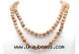 GMN8033 18 - 36 inches 8mm, 10mm picture jasper 54, 108 beads mala necklaces