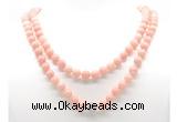 GMN8036 18 - 36 inches 8mm, 10mm Chinese pink opal 54, 108 beads mala necklaces