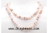 GMN8037 18 - 36 inches 8mm, 10mm natural pink opal 54, 108 beads mala necklaces