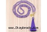 GMN8205 18 - 36 inches 8mm amethyst 54, 108 beads mala necklace with tassel