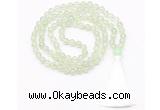 GMN8468 8mm, 10mm prehnite 27, 54, 108 beads mala necklace with tassel