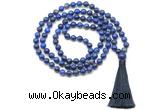 GMN8537 8mm, 10mm lapis lazuli 27, 54, 108 beads mala necklace with tassel