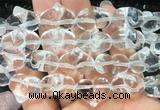 HGBS01 15 inches 11*13*18mm carved heart white crystal beads