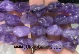 HGBS03 15 inches 11*13*18mm carved heart amethyst beads