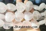 HGBS102 15 inches 28mm heart rose quartz gemstone beads wholesale  HGBS102 15 inches 28mm heart rose quartz gemstone beads wholesale