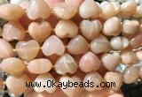 HGBS138 15 inches 15mm heart Moonstone beads wholesale HGBS138 15 inches 15mm heart Moonstone beads wholesale