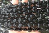 HGBS23 15 inches 12mm heart black agate gemstone beads wholesale