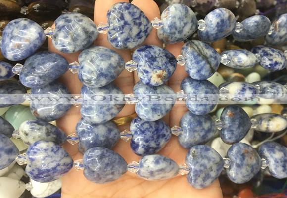 HGBS36 15 inches 20mm heart blue spot jasper gemstone beads wholesale