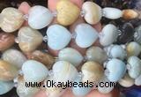 HGBS39 15 inches 20mm heart colorful amazonite gemstone beads wholesale