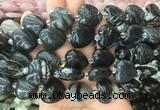 HGBS44 15 inches 20mm heart black net jasper gemstone beads wholesale