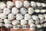 HGBS49 15 inches 20mm heart white howlite gemstone beads wholesale