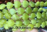 HGBS61 15 inches 20mm heart lemon jade gemstone beads wholesale