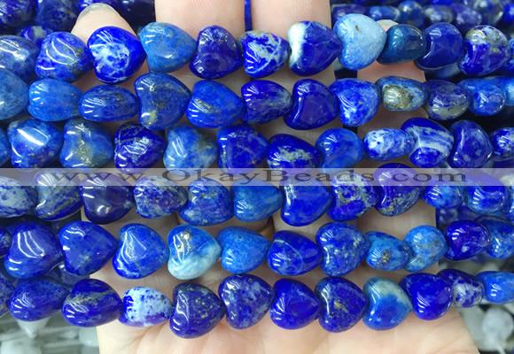 HGBS75 15 inches 10mm heart lapis lazuli gemstone beads wholesale