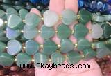 HGBS86 15 inches 16mm heart green aventurin gemstone beads wholesale