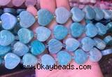 HGBS87 15 inches 16mm heart amazonite gemstone beads wholesale