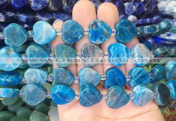 HGBS88 15 inches 16mm heart apatite gemstone beads wholesale