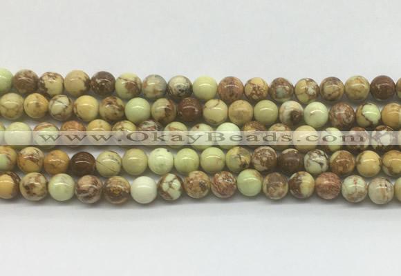 LEBS01 15 inches 4mm round lemon turquoise beads wholesale