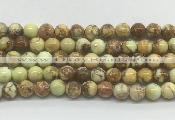 LEBS02 15 inches 6mm round lemon turquoise beads wholesale